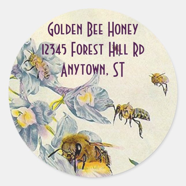 Sticker Honey Bees Morning Glory Flowers Beekeeper (Front)