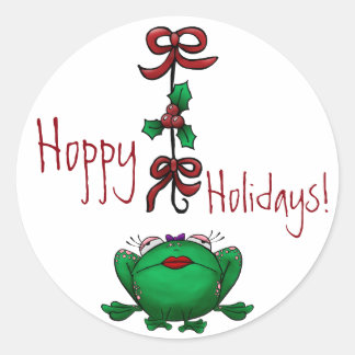 Sticker Hoppy Holidays Christmas Frog