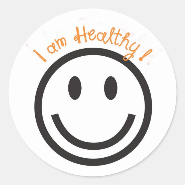 Sticker-I am Healthy Classic Round Sticker (Front)