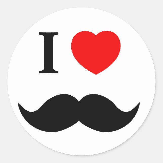 sticker I love moustache (Front)