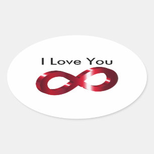 Sticker- I Love you - Infinity Oval Sticker