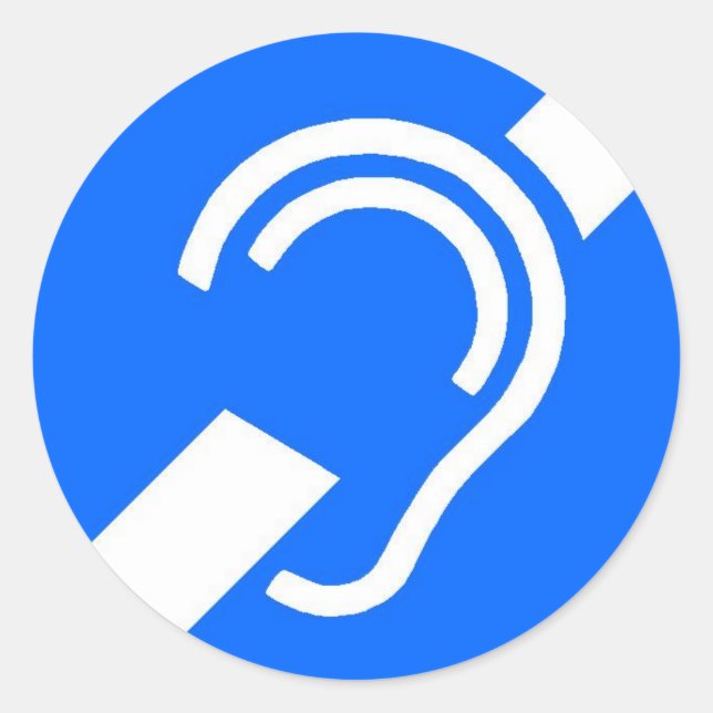 Sticker, International Symbol for the Deaf Classic Round Sticker (Front)