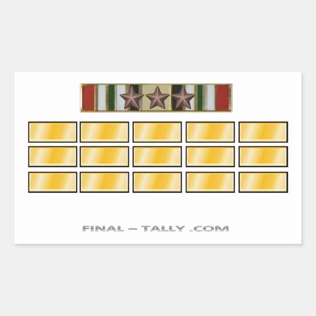 Sticker Iraq  15 month with 3 Campaign Star (Front)