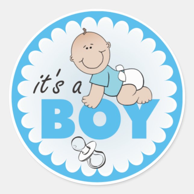 Sticker/It's a Boy Classic Round Sticker (Front)