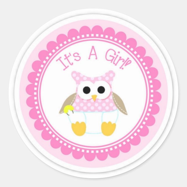 Sticker/It's a Girl Classic Round Sticker (Front)