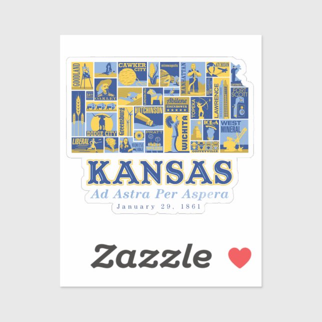 Sticker - Kansas: Ad Astra Per Aspera (Sheet)
