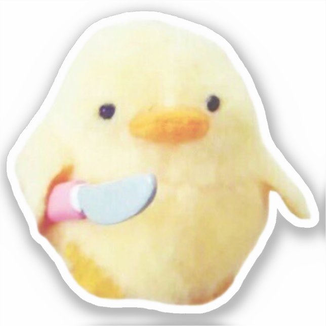 Sticker Knife Duck Plush Meme (Front)