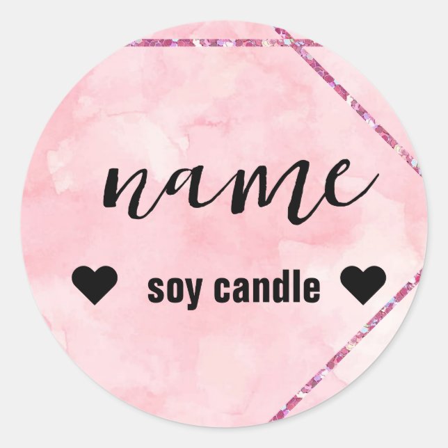 Sticker Label Candle Pink (Front)