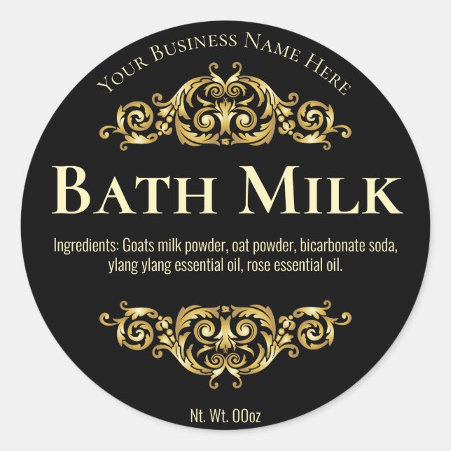 Sticker Label For Handmade Bath Milk Soak (Front)