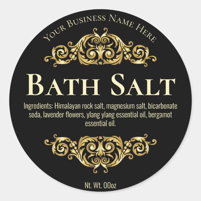 Sticker Label For Handmade Bath Salt Soak (Front)
