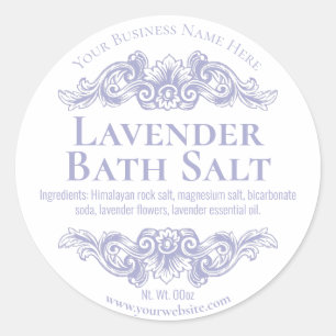 Sticker Label For Handmade Lavender Bath Salt Soak