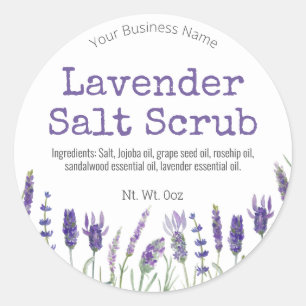 Sticker Label For Handmade Lavender Salt Scrub