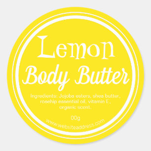 Sticker Label For Handmade Lemon Body Butter