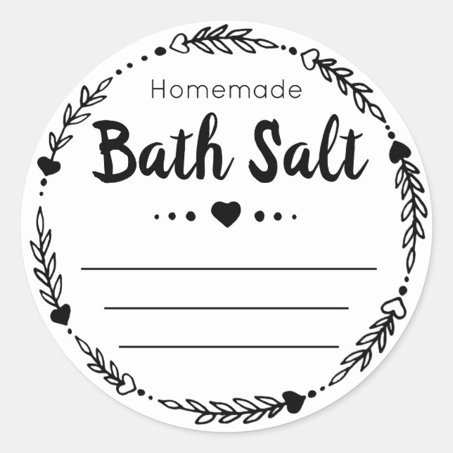 Sticker Label For Homemade Bath Salt Soak (Front)