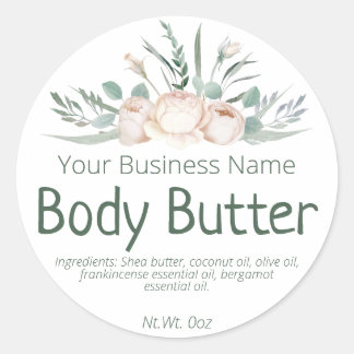 Sticker Label For Homemade Body Butter