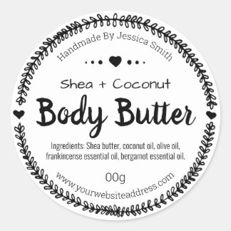 Sticker Label For Homemade Body Butter