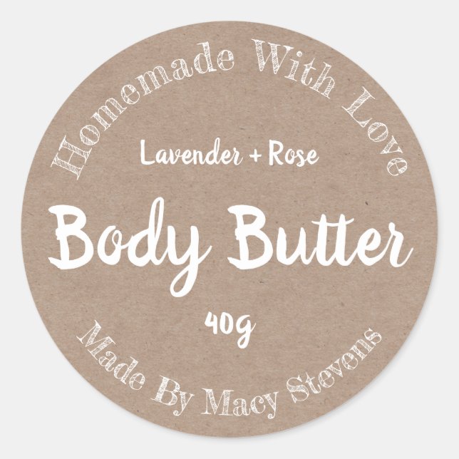 Sticker Label For Homemade Body Butter (Front)