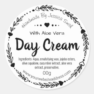 Sticker Label For Homemade Day Cream Moisturizer