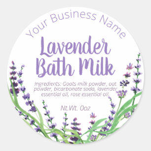 Sticker Label For Homemade Lavender Bath Milk