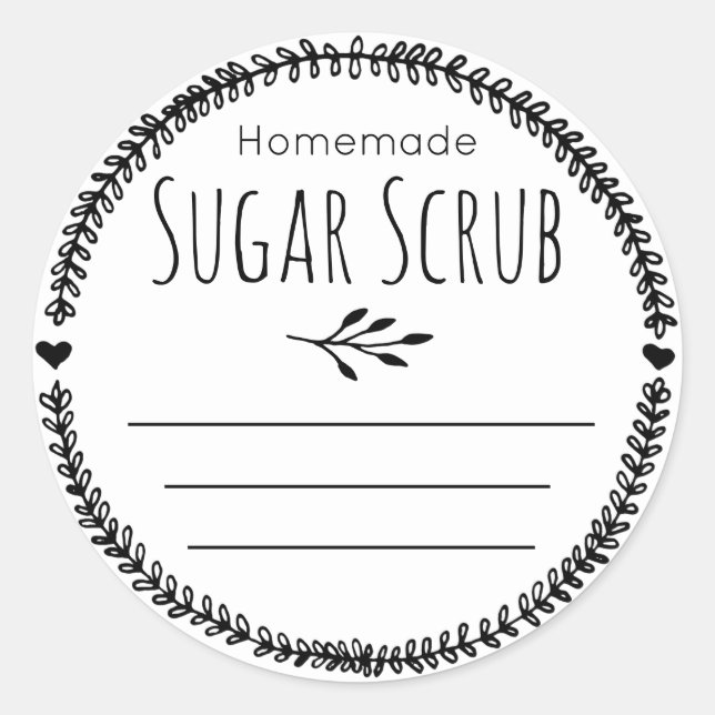 Sticker Label For Homemade Sugar Scrub (Front)