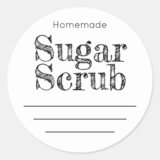 Sticker Label For Homemade Sugar Scrub (Front)