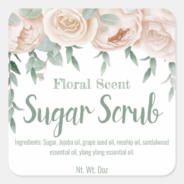 Sticker Label For Homemade Sugar Scrub (Front)
