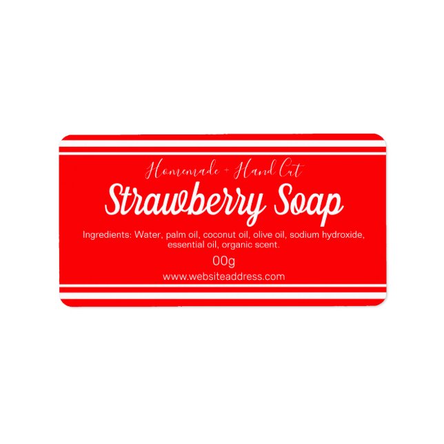 Sticker Label Handmade Strawberry Soap (Front)