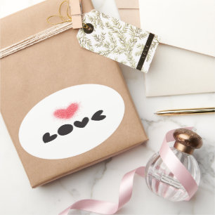 Sticker, Lebel - Red Love Oval Sticker