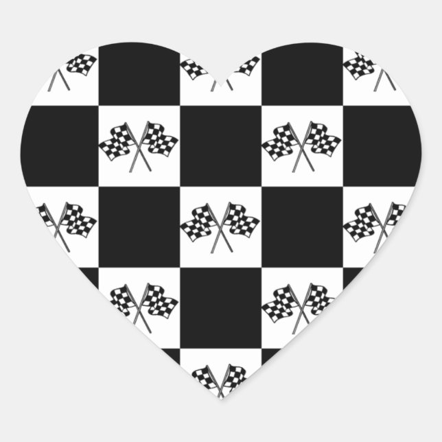 Sticker Love Auto car Racing Chequered Flags Flag (Front)