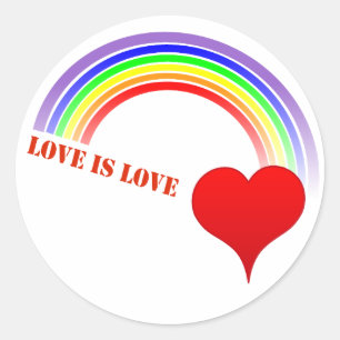 Sticker LOVE IS LOVE Rainbow Heart design