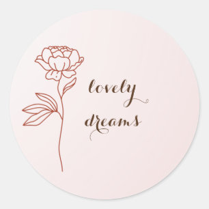 Sticker lovely dreams pink simple rose