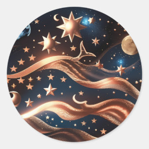 Sticker - Luxury Bronze Celestial Moon Design