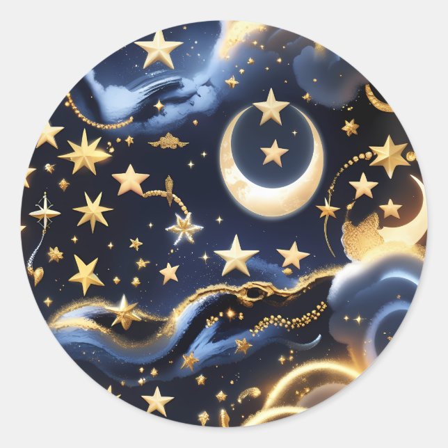 Sticker - Luxury Celestial Moon Phases Design (Front)