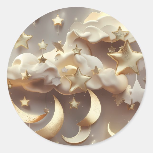 Sticker – Luxury Creamy Celestial Moon (Front)