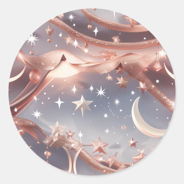 Sticker – Luxury Marble White Celestial Moon (Front)