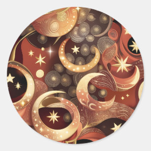 Sticker - Luxury Terracotta Celestial Moon Design
