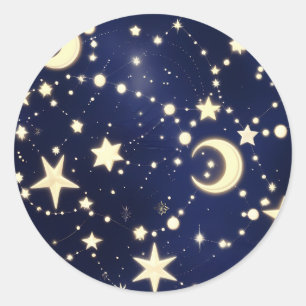 Sticker – Luxury Velvet Navy Celestial Moon