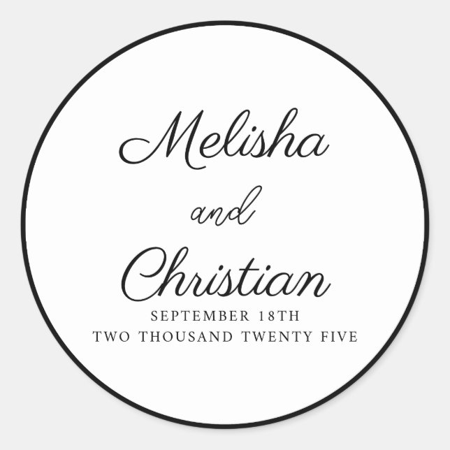  Sticker Minimalist Modern Wedding (Front)