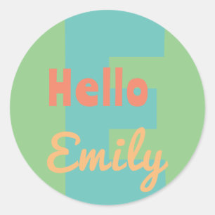 STICKER monogram modern mint coral pink peach