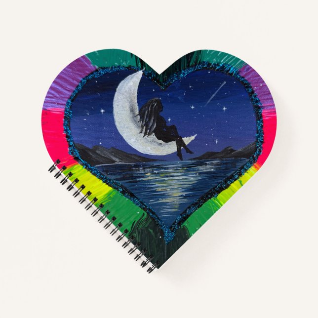 Sticker- Moonlit Dreams - Handmade artwork  Notebook (Front)