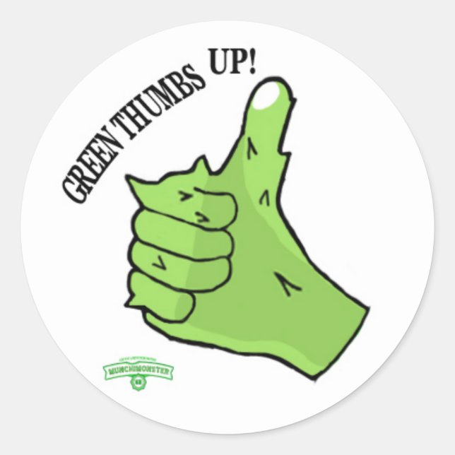 Sticker  Munchimonster Green Thumbs Up! Award (Front)