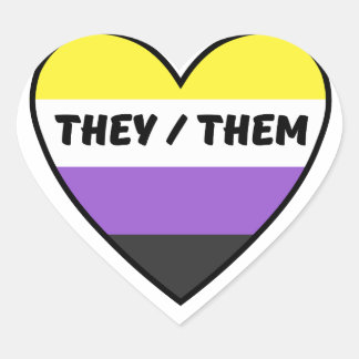 Sticker Non-Binary Flag With They/Them Pronouns