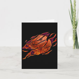 Sticker Of A Fire Basketball  Card