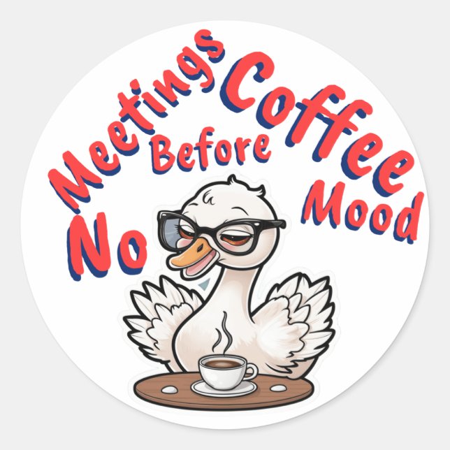 Sticker of swan with coffee  (Front)