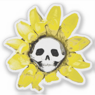 Sticker of the Skull Sunflower