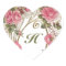 Sticker Personalised Antique Rose Hearts Monogram