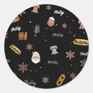 Sticker-Philly Christmas  Classic Round Sticker