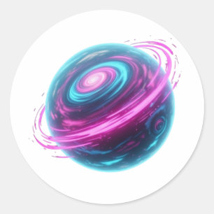 "Sticker Planet Pulse Energy - Cosmic Power Classic Round Sticker