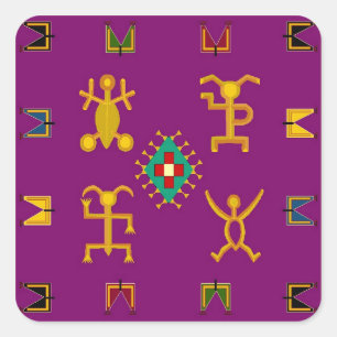 Sticker purple folkart egyptian plum style native