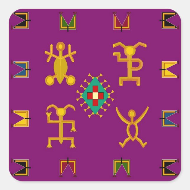 Sticker purple folkart egyptian plum style native (Front)